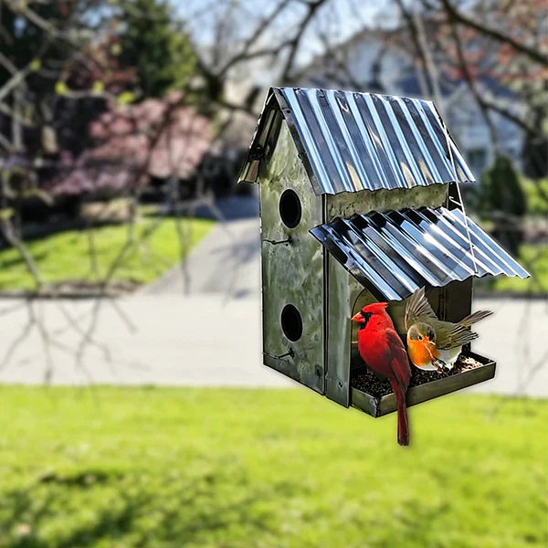 DIY Project: Metal Birdhouse With Built-In Bird Feeder