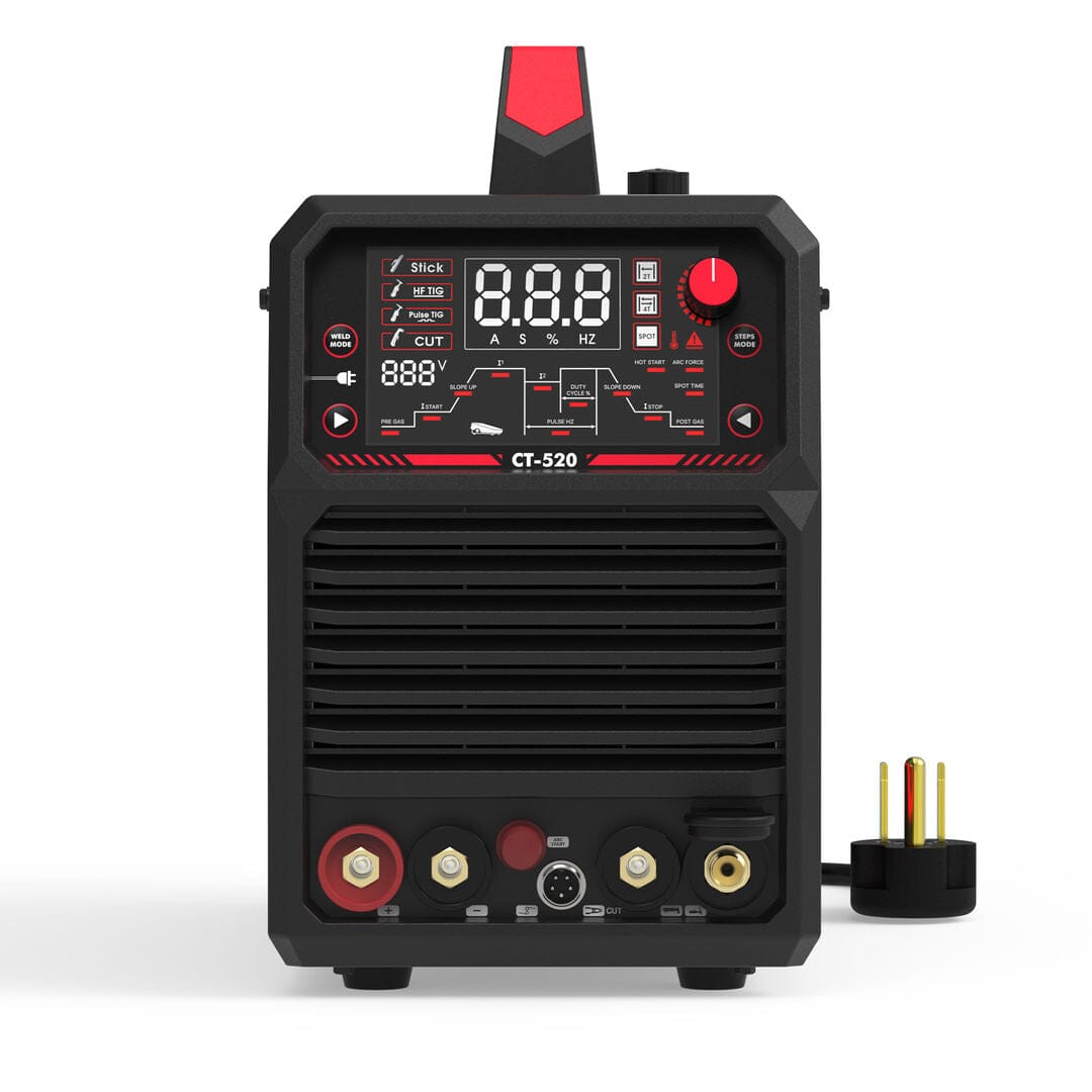 CT-520 5-in-1 Combo Welder & Plasma Cutter | MIG, HF TIG, Pulse TIG, Stick, CUT | 200A Multi-Process Welding Machine