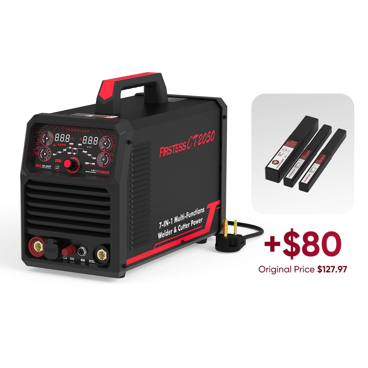 FIRSTESS CT2050 Powerful 7-in-1 Welder & Cutter Hardware > Tools > Welders & Plasma Cutters YesWelder Welder+Welder+TIG Rods(+80USD) 