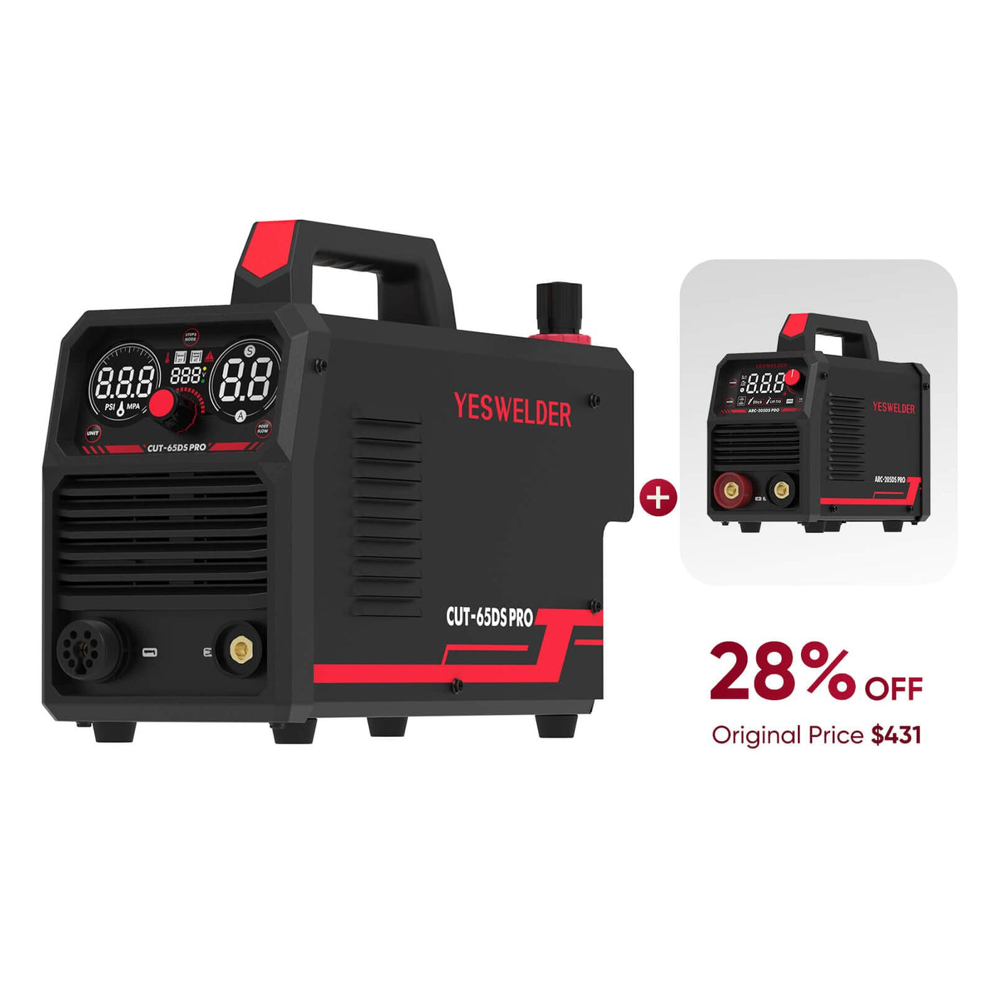 CUT-65DS-PRO Non-HF Non-Touch Pilot Arc Plasma Cutter +stick welder