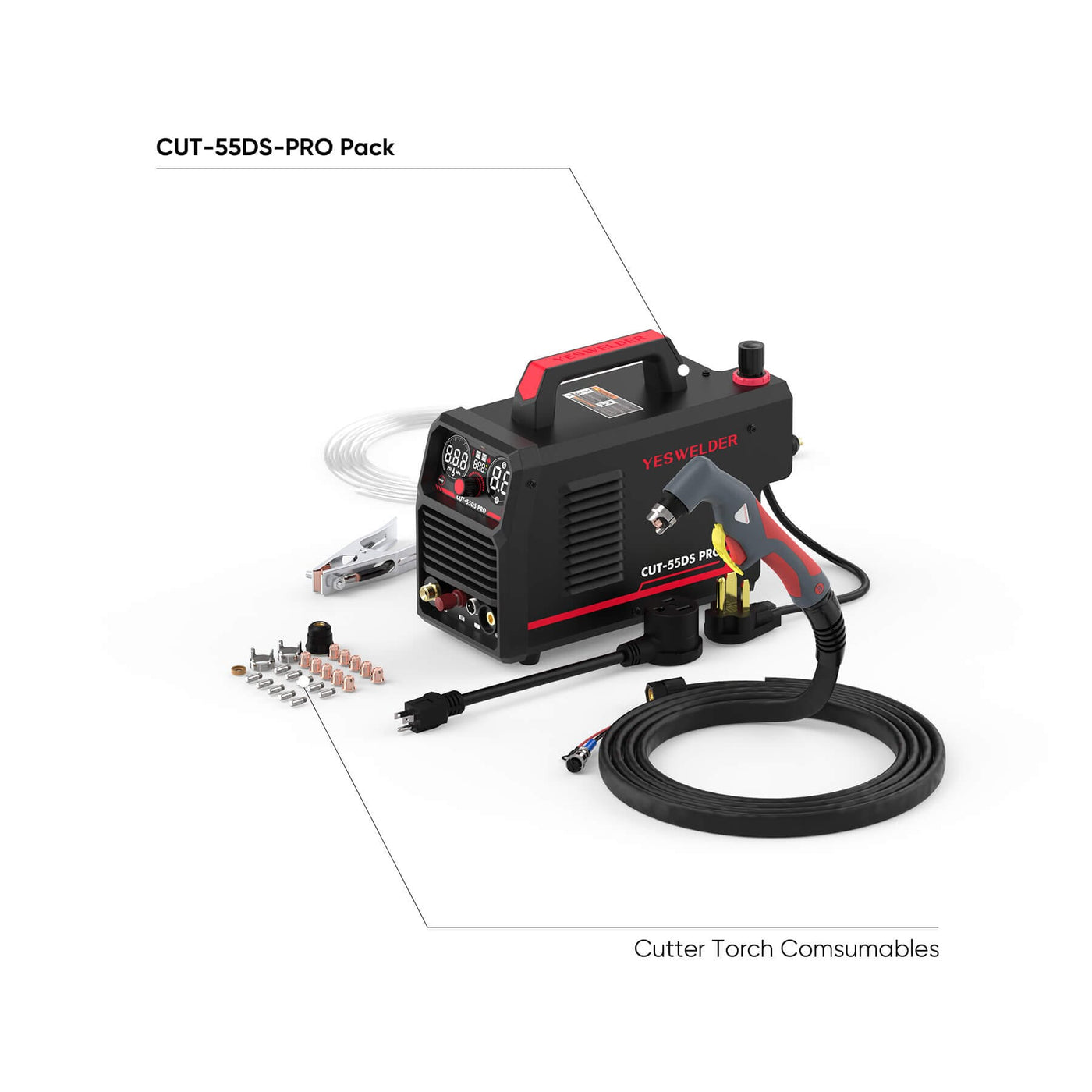 CUT-55DS-PRO Digital Display Non-HF Non-Touch Pilot Arc Plasma Cutter Hardware > Tools > Welders & Plasma Cutters YesWelder Cutter+Combo Bundle｜ Only $240.80 (Save $109.20) 