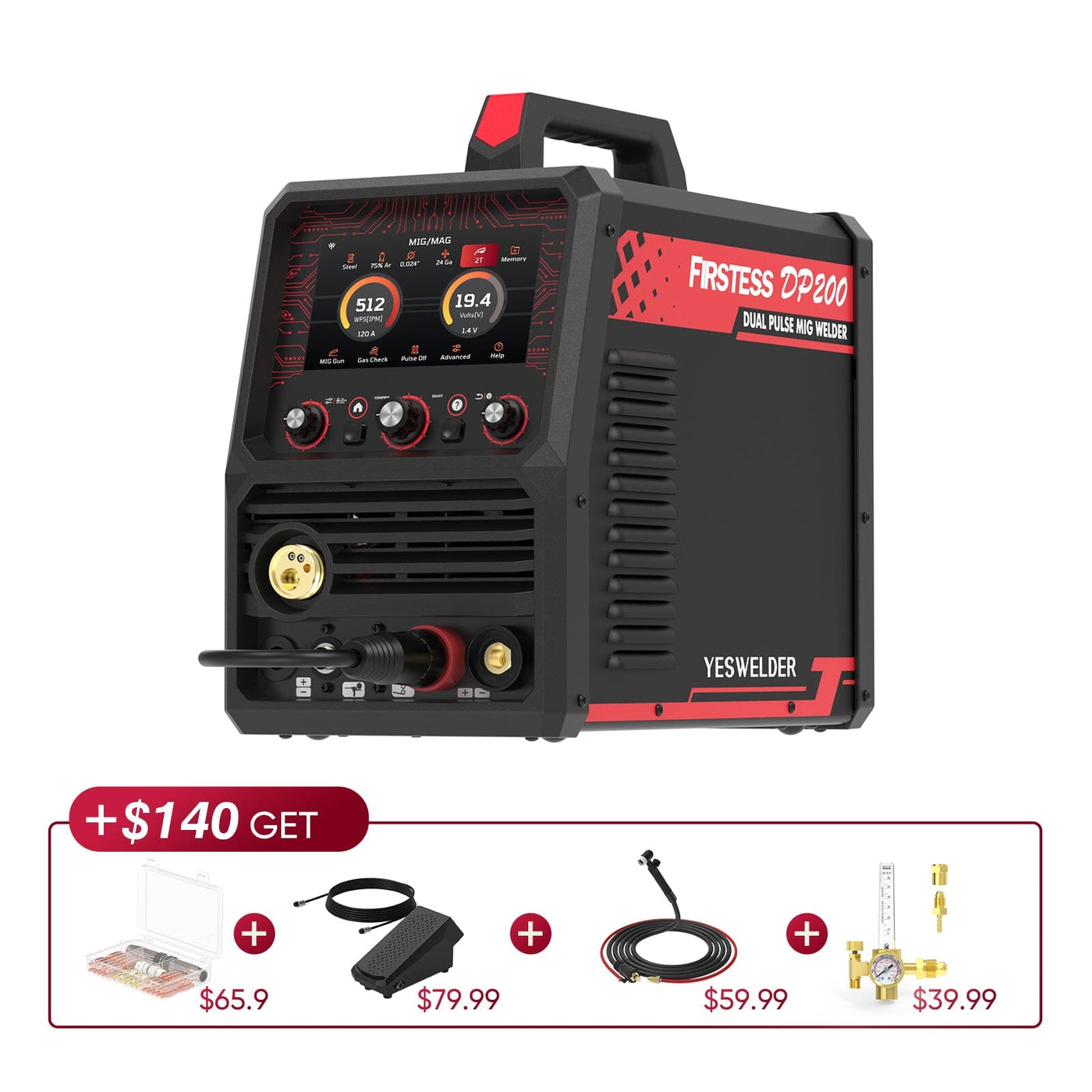 DP200 dual pulse Welder + combo