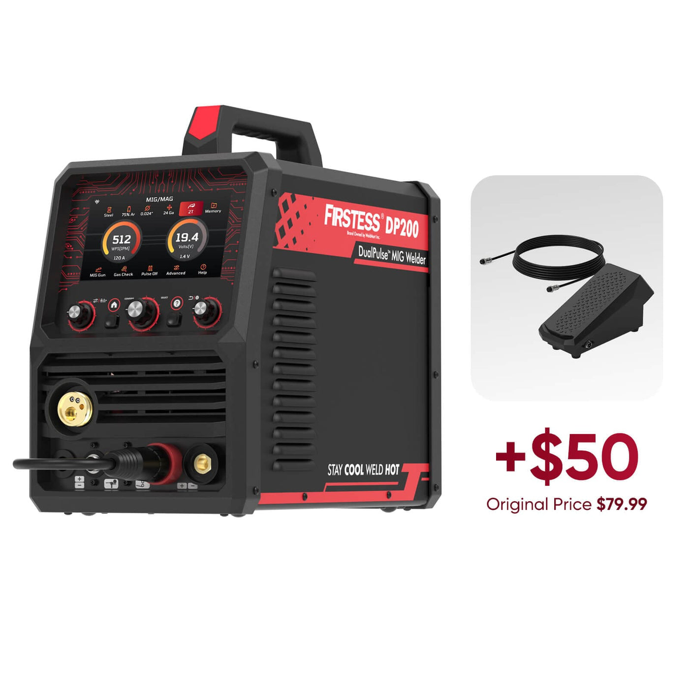 Firstess DP200 Multi-Process MIG Welder Hardware > Tools > Welders & Plasma Cutters YesWelder Welder+Foot Pedal (+50USD) 