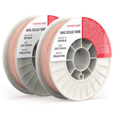 ER70S-6/10LB-0.9 .035" 10LB Spool Carbon Steel Solid MIG Welding Wire Hardware > Tool Accessories > Welding Wire YesWelder 2PKS 