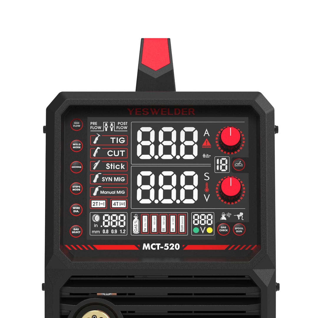 MCT520  MIG/TIG/Stick/CUT | HF Start | Spool Gun Support | 110/220V Welder and Cutter