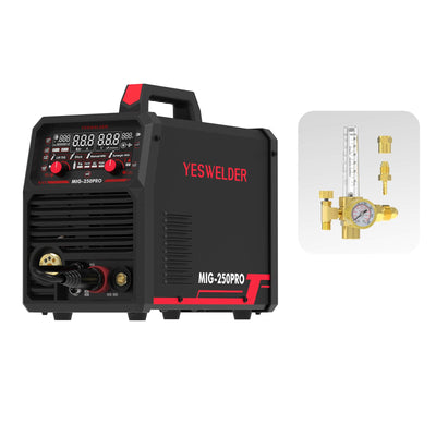 MIG-250PRO-DG 220V MIG Welder with Pulse Function, Digital Screen, and Spool Gun Compatibility Hardware > Tools > Welders & Plasma Cutters YesWelder Welder+Regulator 