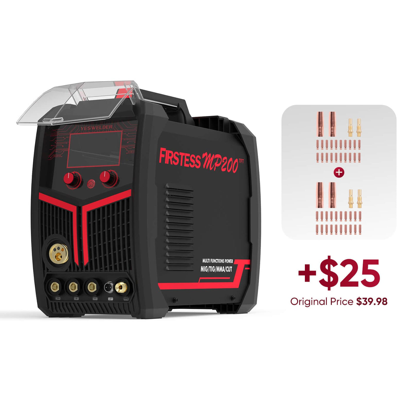 FIRSTESS MP200 5-in-1 Welder & Cutter Hardware > Tools > Welders & Plasma Cutters YesWelder Welder+MIG Kits (+25USD) 