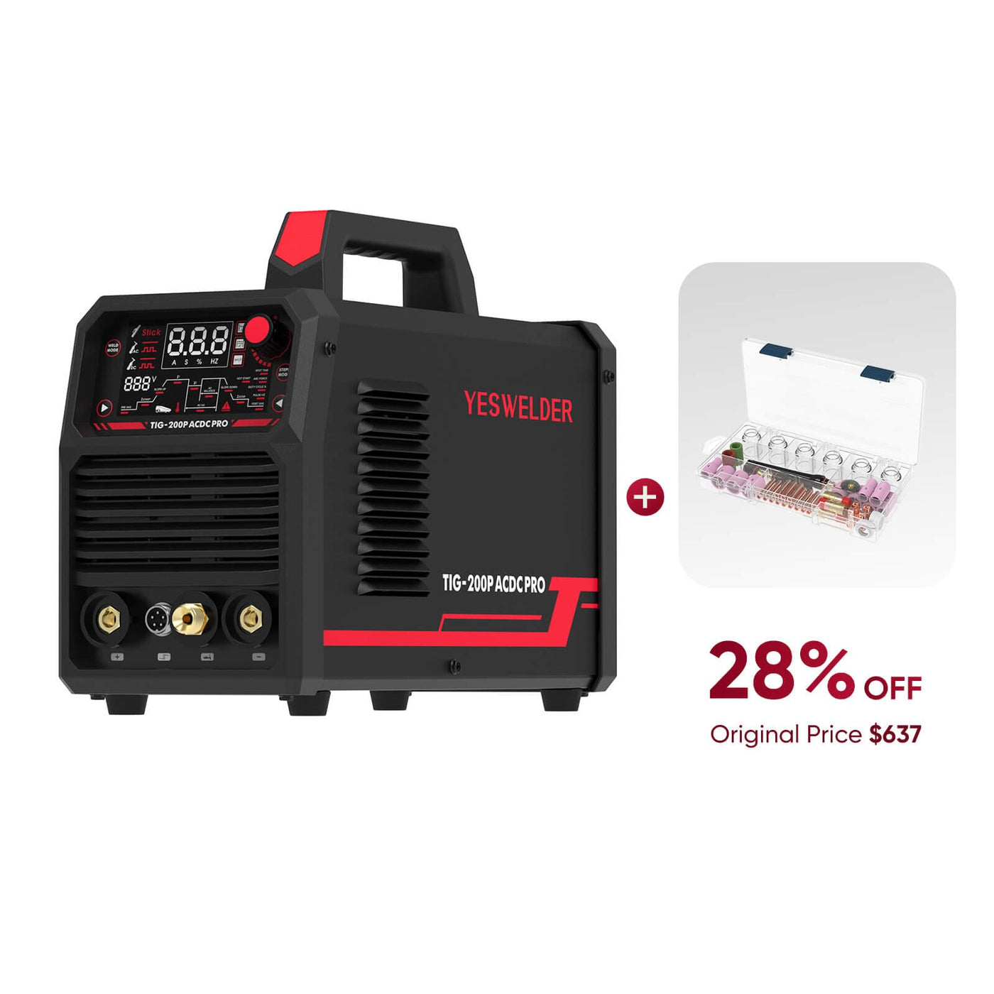 TIG-200P-ACDC-PRO AC/DC Aluminum TIG Welder +tig kits