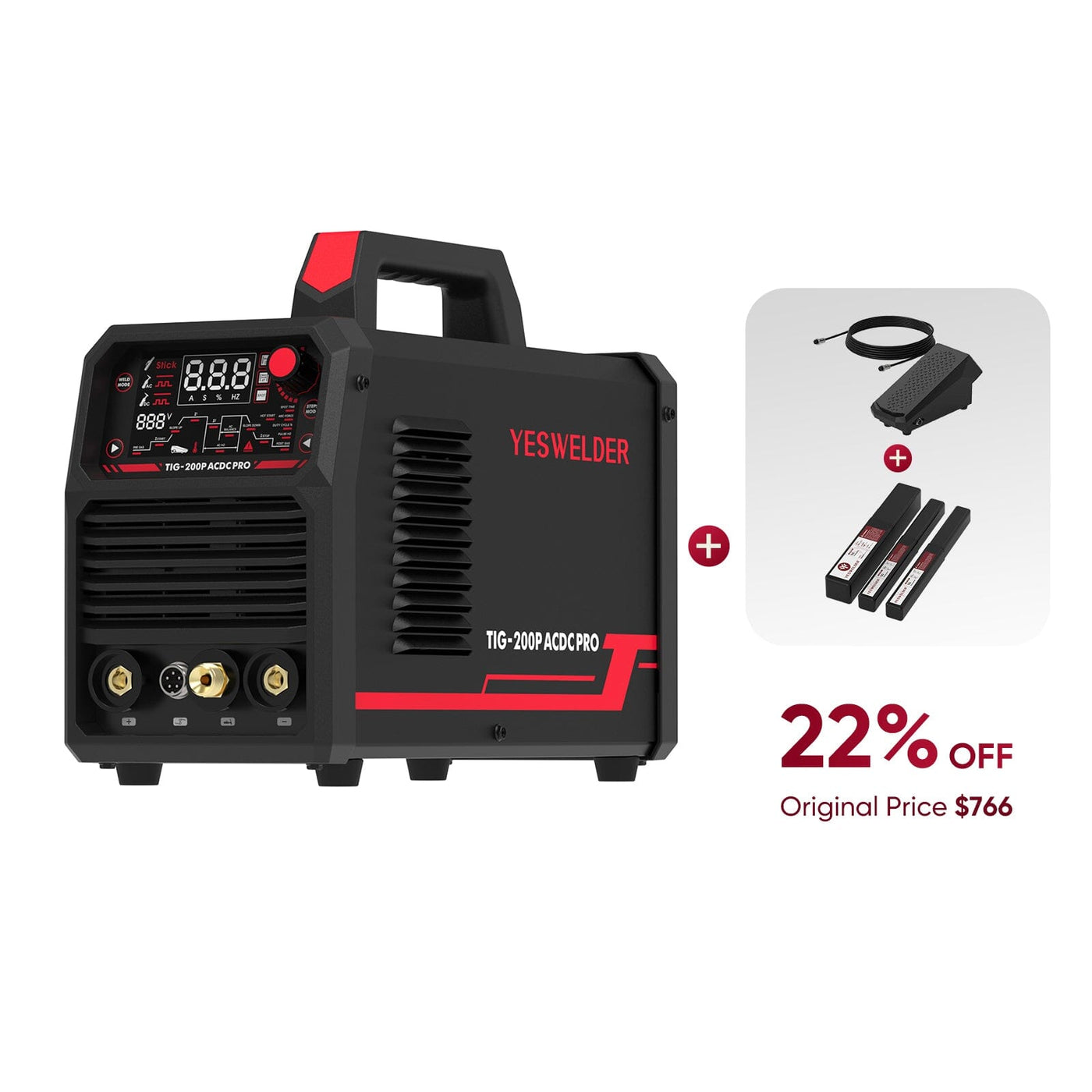 TIG-200P-ACDC-PRO AC/DC Aluminum TIG Welder Hardware > Tools > Welders & Plasma Cutters YesWelder Welder+TIG Bundle Only$594.48 (Save $168.52) 