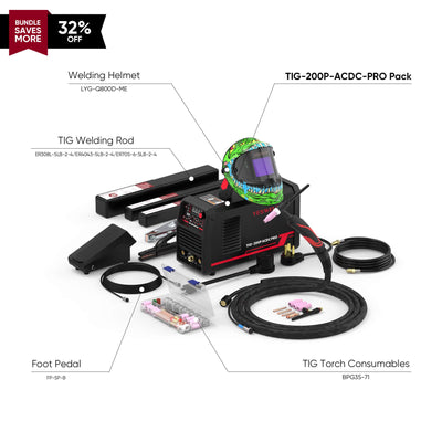 TIG-200P-ACDC-PRO AC/DC Aluminum TIG Welder Hardware > Tools > Welders & Plasma Cutters YesWelder Welder+Promo Bundle｜ Only $649.28 (Save $314.65) 