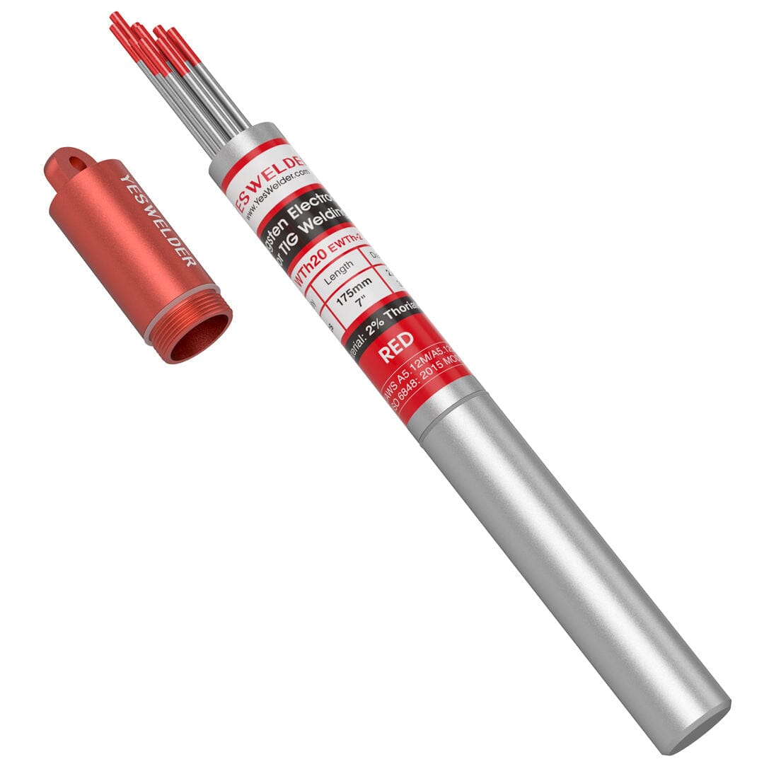 Elettrodi Al Tungsteno Ten-High WT20 - 10 Pezzi, 2% Torio, Rosso, Diametro 2.4mm X 150mm - Foto 9