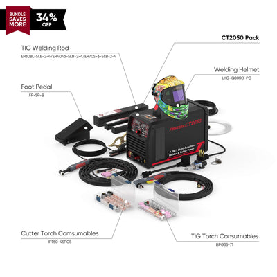 FIRSTESS CT2050 Powerful 7-in-1 Welder & Cutter Hardware > Tools > Welders & Plasma Cutters YesWelder Welder&Cutter+Promo Bundle｜ Only $1297.48 (Save $675.45) 