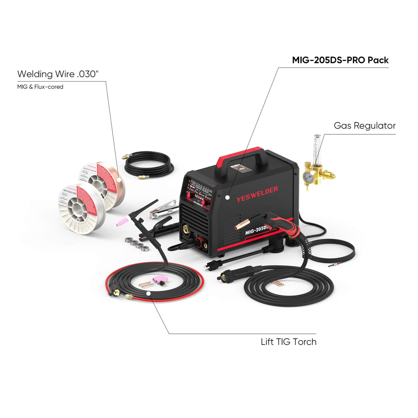 MIG-205DS-Pro Multi-Process MIG Aluminum Welder Hardware > Tools > Welders & Plasma Cutters YesWelder Welder+Combo Bundle｜ Only $438.52 (Save $206.44) 