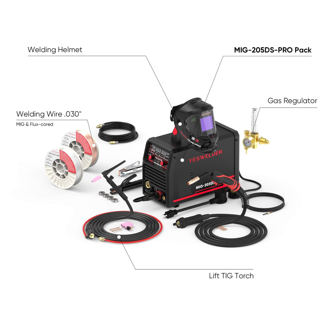 MIG-205DS-Pro Multi-Process MIG Aluminum Welder Hardware > Tools > Welders & Plasma Cutters YesWelder Welder+Promo Bundle｜ Only $495.22 (Save $239.73) 