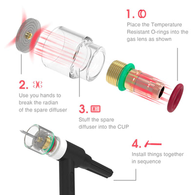 TIG Welding Torch Gas Lens Kit