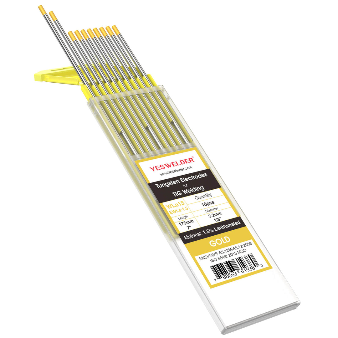 YESWELDER TIG Welding Tungsten Electrode 1.5% Lanthanated .040″x7″ (Gold, WL15/EWLa-1.5) 10-pk - View #2